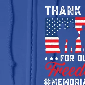 Thank You For Our Freedom Usa American Memorial Day Gift Full Zip Hoodie