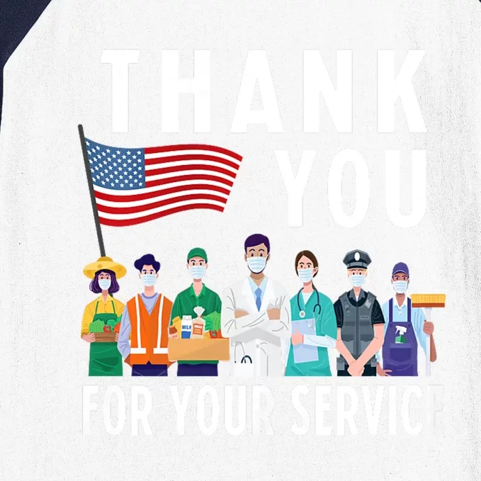 Thank You For Your Service Frontliners First Responders Baseball Sleeve Shirt