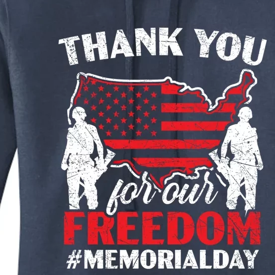 Thank You For Our Freedom Usa American Memorial Day Gift Women's Pullover Hoodie