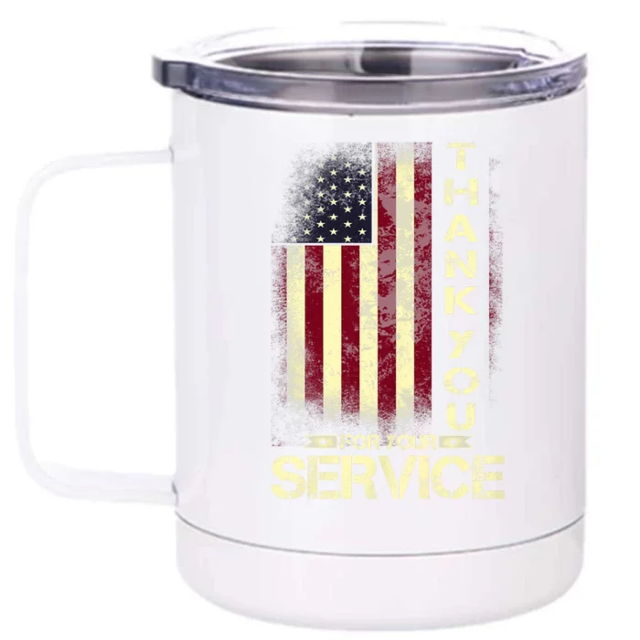 Thank You For Your Service Front & Back 12oz Stainless Steel Tumbler Cup