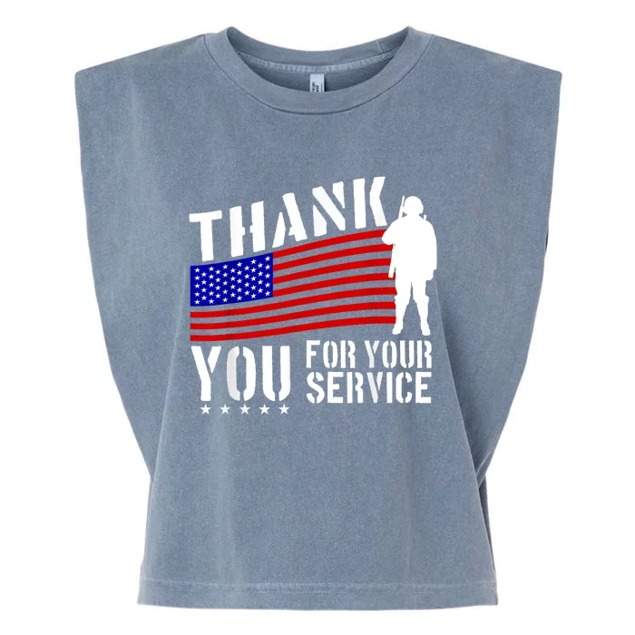 Thank You For Your Service Garment-Dyed Women's Muscle Tee