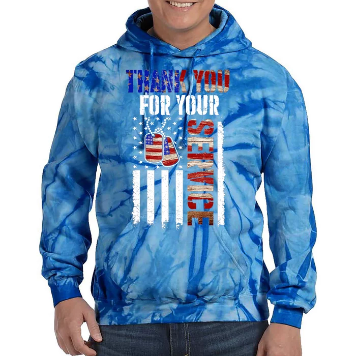 Thank You For You Veterans Day Proud Us Veteran Memorial Day Gift Tie Dye Hoodie