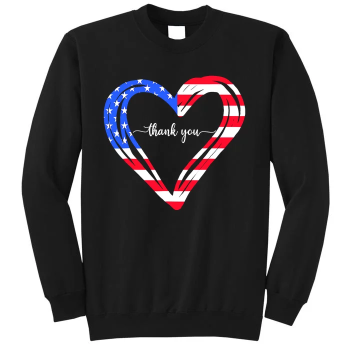 Thank You For Your Services Patriotic Heart Veterans Day Sweatshirt