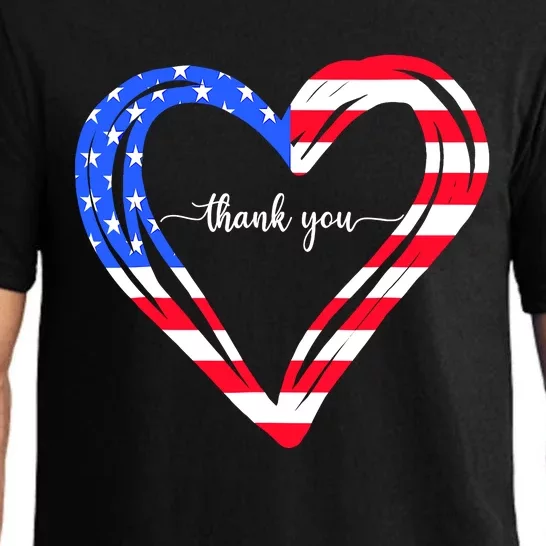 Thank You For Your Services Patriotic Heart Veterans Day Pajama Set