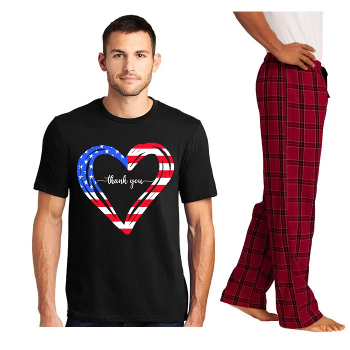 Thank You For Your Services Patriotic Heart Veterans Day Pajama Set