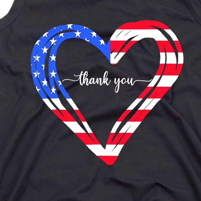 Thank You For Your Services Patriotic Heart Veterans Day Tank Top