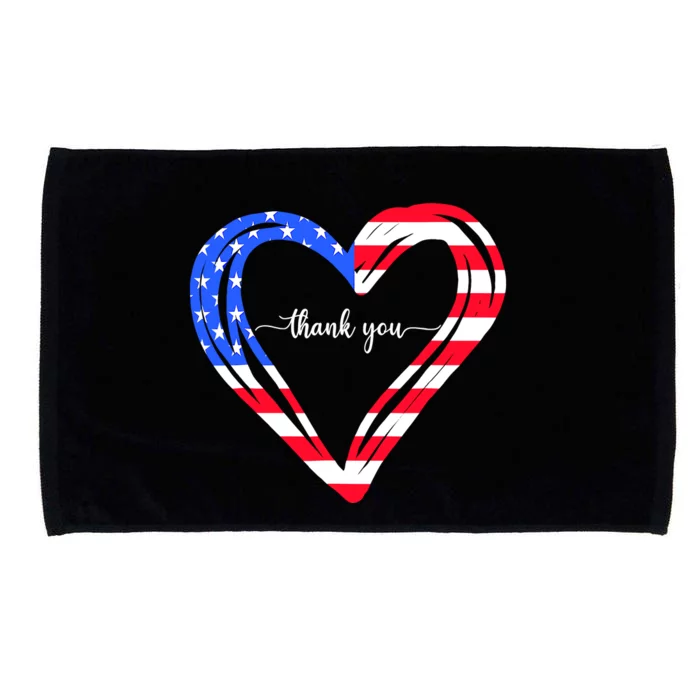 Thank You For Your Services Patriotic Heart Veterans Day Microfiber Hand Towel