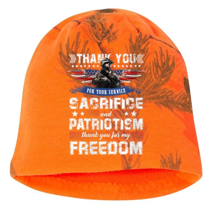 Thank You For Your Service Sacrifice Memorial Veterans Day Funny Gift Kati - Camo Knit Beanie