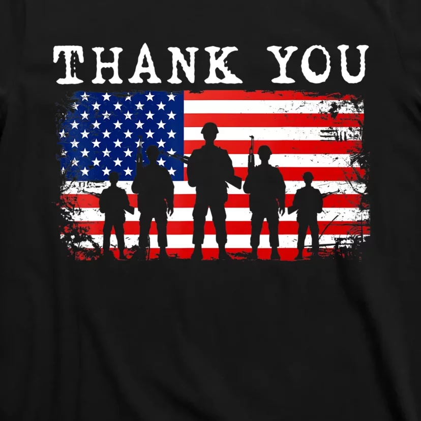 Thank You for your Service American Flag Patriotic Veterans T-Shirt