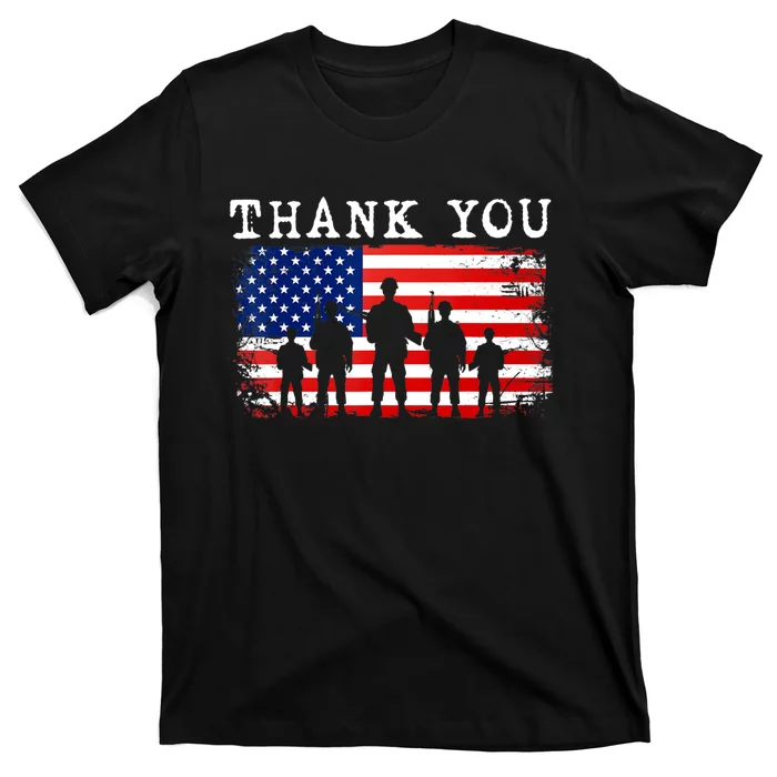 Thank You for your Service American Flag Patriotic Veterans T-Shirt