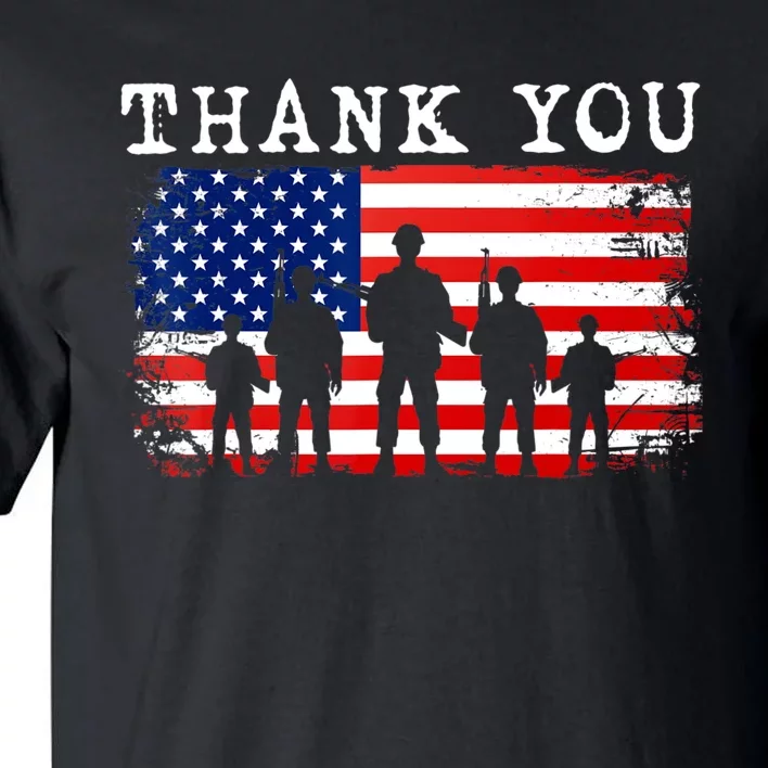 Thank You for your Service American Flag Patriotic Veterans Tall T-Shirt