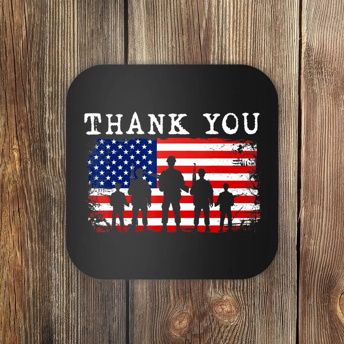 Thank You for your Service American Flag Patriotic Veterans Coaster