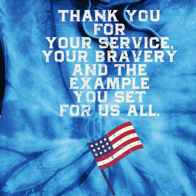 Thank You For Your Service Veterans Day Heros Memorial Gift Tie Dye Hoodie