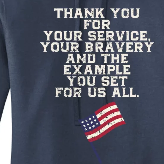 Thank You For Your Service Veterans Day Heros Memorial Gift Women's Pullover Hoodie