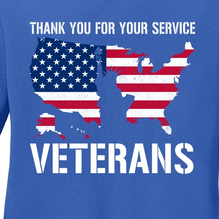 Thank You For Your Service Veterans Gift Veteran Day Gift Ladies Long Sleeve Shirt