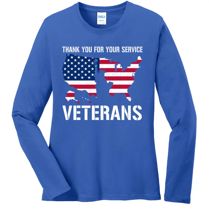 Thank You For Your Service Veterans Gift Veteran Day Gift Ladies Long Sleeve Shirt