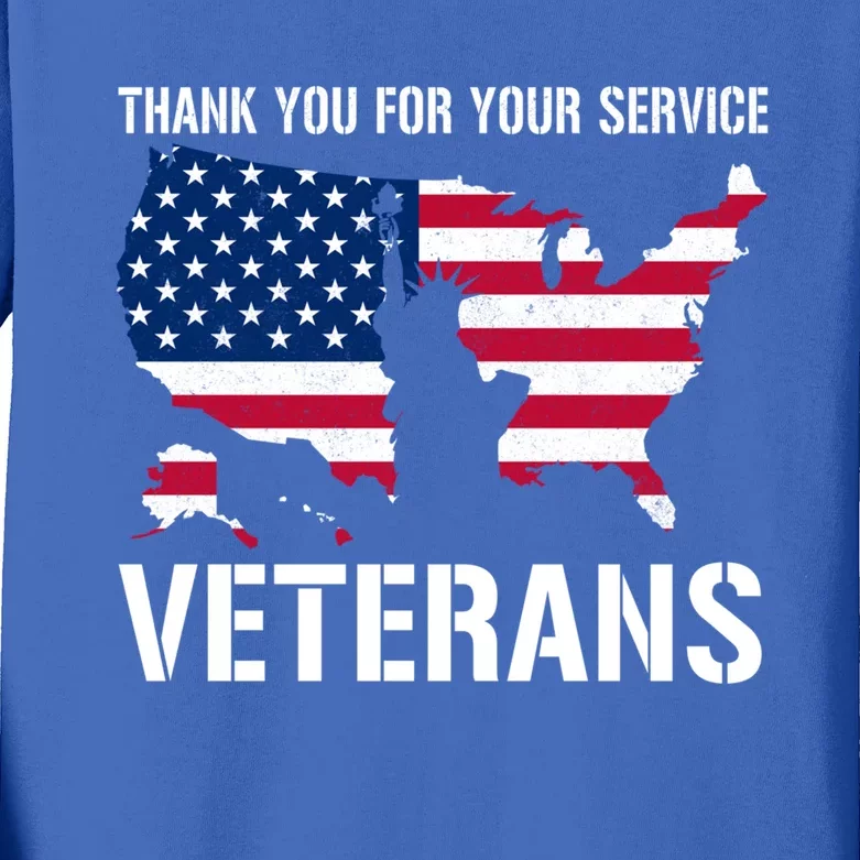 Thank You For Your Service Veterans Gift Veteran Day Gift Kids Long Sleeve Shirt