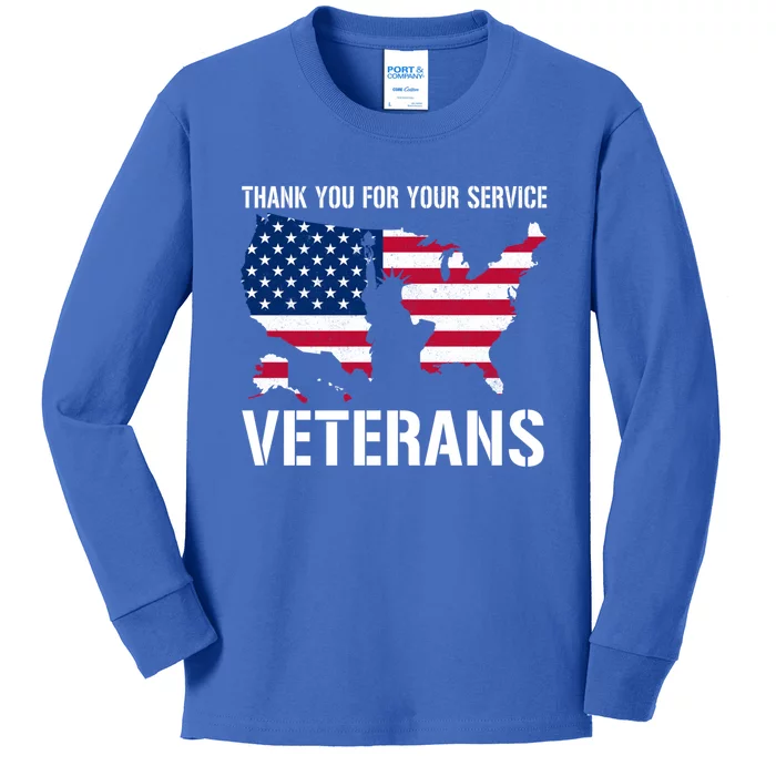 Thank You For Your Service Veterans Gift Veteran Day Gift Kids Long Sleeve Shirt