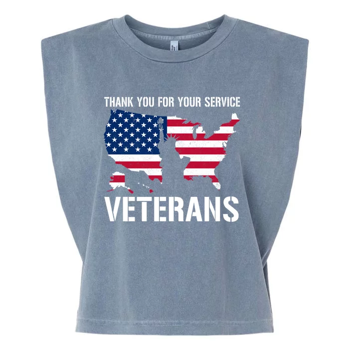 Thank You For Your Service Veterans Gift Veteran Day Gift Garment-Dyed Women's Muscle Tee