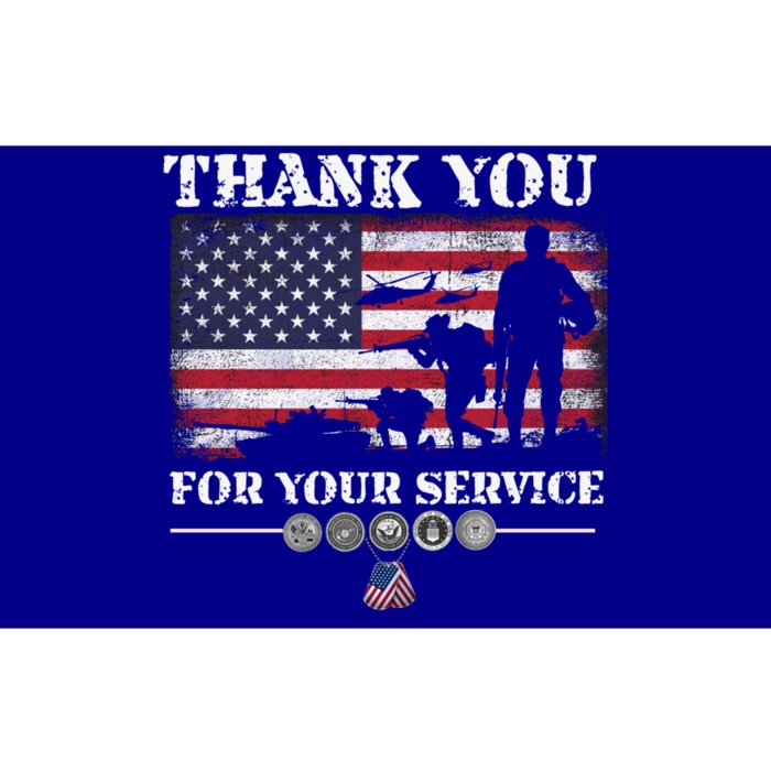 Thank You For Your Service American Flag Veterans Day Meaningful Gift Bumper Sticker