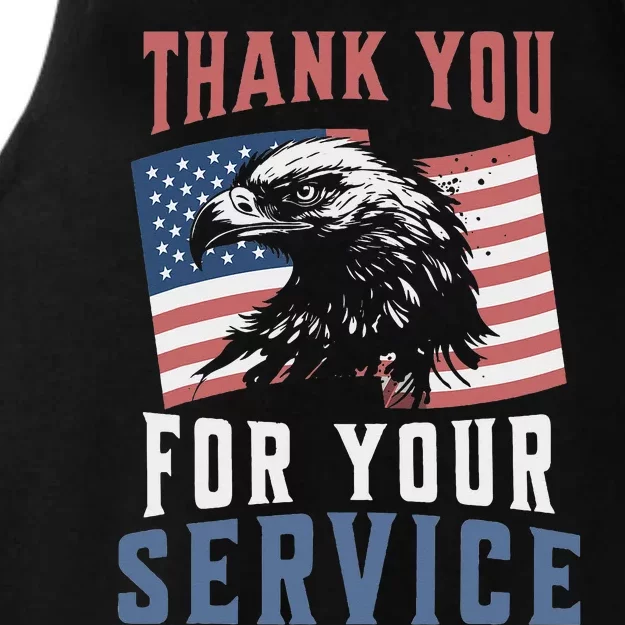 Thank You For Your Service Military Veterans Ladies Tri-Blend Wicking Tank