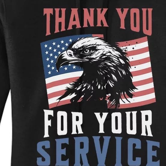 Thank You For Your Service Military Veterans Women's Pullover Hoodie