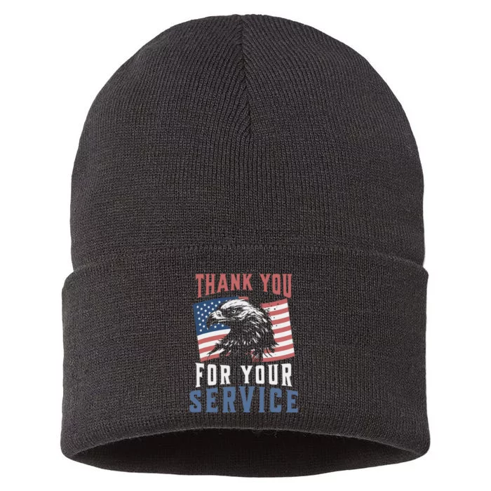 Thank You For Your Service Military Veterans Sustainable Knit Beanie