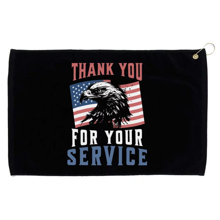 Thank You For Your Service Military Veterans Grommeted Golf Towel