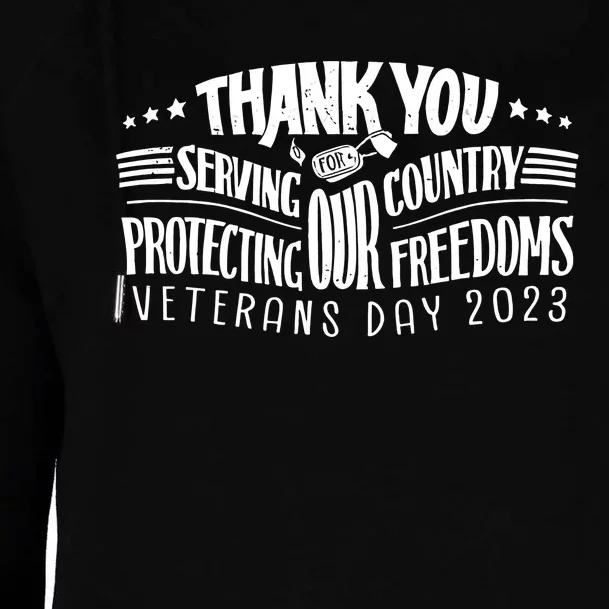 Thank You For Serving Our Country Protecting Our Freedoms Womens Funnel Neck Pullover Hood