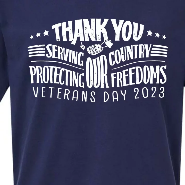 Thank You For Serving Our Country Protecting Our Freedoms Sueded Cloud Jersey T-Shirt