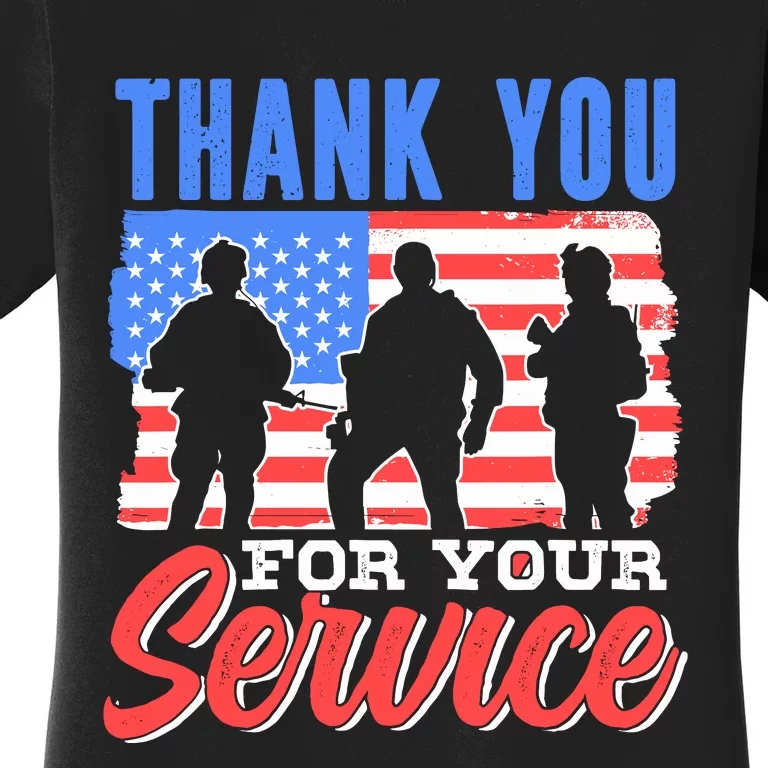 Thank You For Your Service Veteran Memorial Day Military Women's T-Shirt