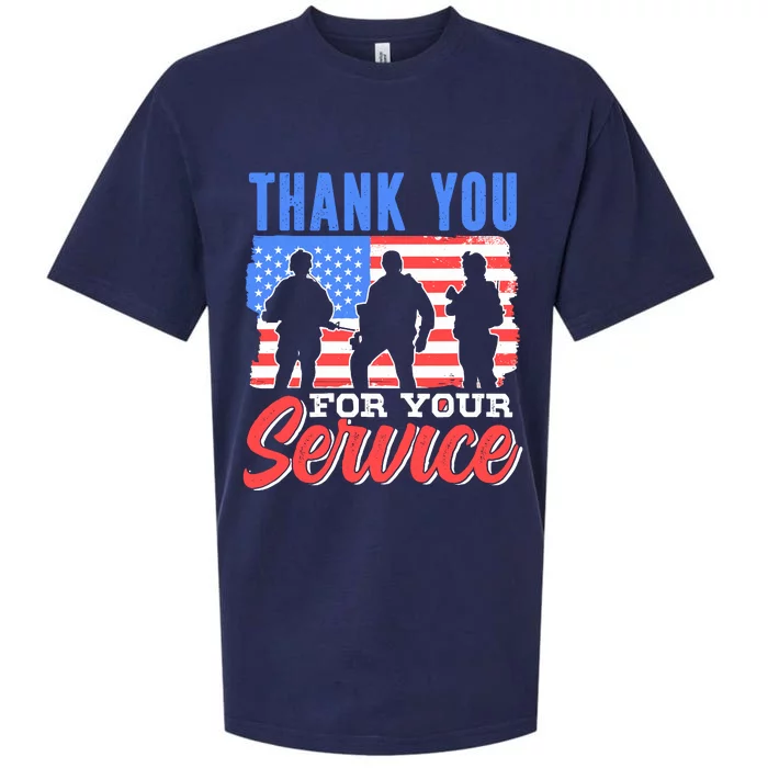 Thank You For Your Service Veteran Memorial Day Military Sueded Cloud Jersey T-Shirt