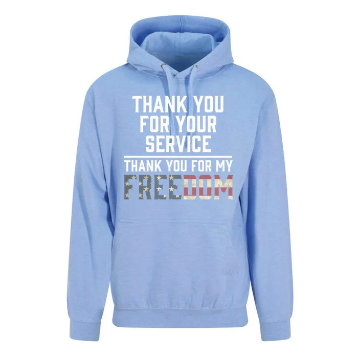 Thank You For Your Sacrifice God Bless America Veterans Gift Unisex Surf Hoodie