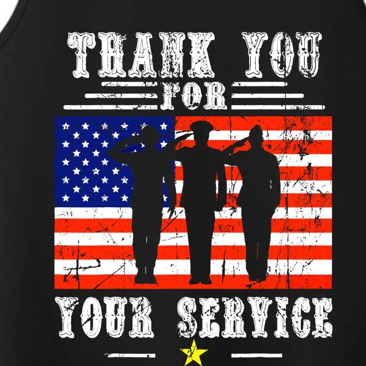 Thank you for your services Patriotic - veterans day for Performance Tank