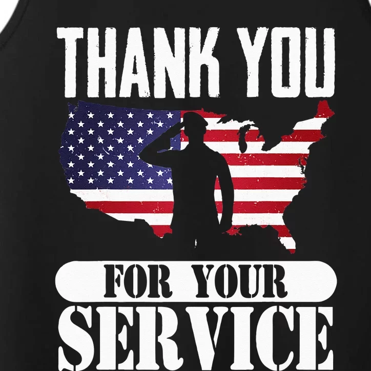 Thank You For Your Service Patriotic Veterans Day Performance Tank