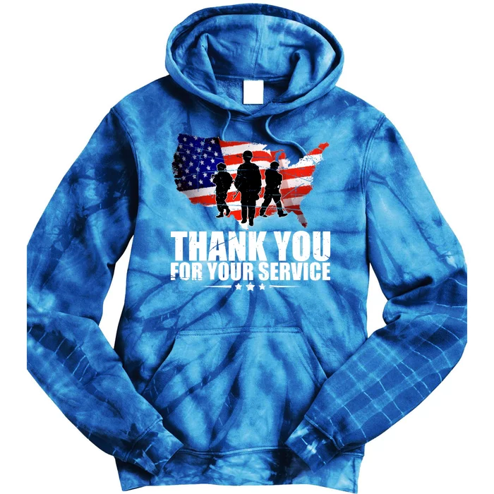 Thank You For Your Service Veteran Day Tie Dye Hoodie