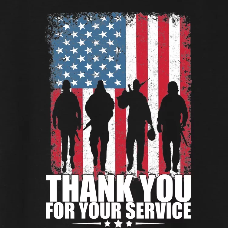 Thank You For Your Service Veteran Day Gift Women's Crop Top Tee