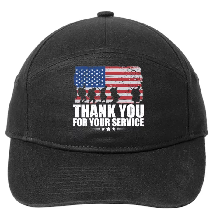 Thank You For Your Service Veteran Day Gift 7-Panel Snapback Hat