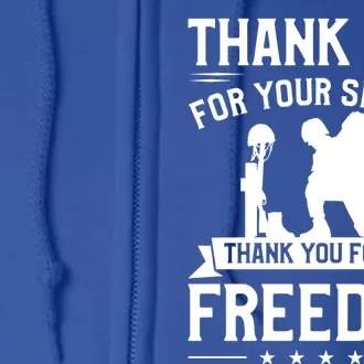 Thank You For Your Service Thank You For My Freedom Gift Full Zip Hoodie