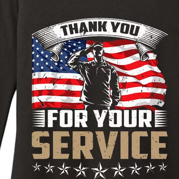 Thank You For Your Service American Flag Veteran Day Womens CVC Long Sleeve Shirt