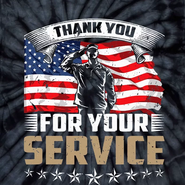 Thank You For Your Service American Flag Veteran Day Tie-Dye T-Shirt