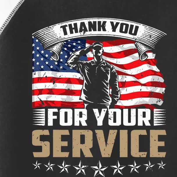 Thank You For Your Service American Flag Veteran Day Toddler Fine Jersey T-Shirt