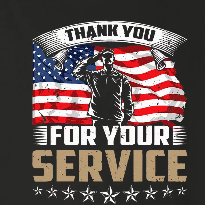 Thank You For Your Service American Flag Veteran Day Toddler Long Sleeve Shirt