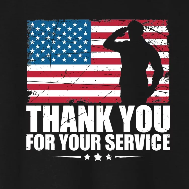 Thank You For Your Service Veteran Day Gift Women's Crop Top Tee