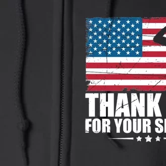 Thank You For Your Service Veteran Day Gift Full Zip Hoodie