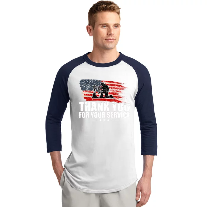 Thank You For Your Service Veteran Day Gift Baseball Sleeve Shirt