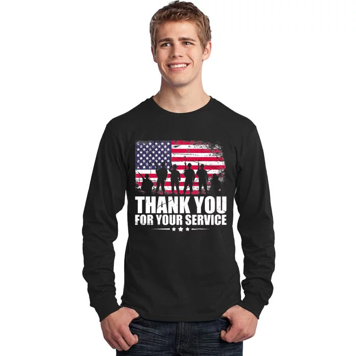 Thank You For Your Service Veteran Day Gift Tall Long Sleeve T-Shirt