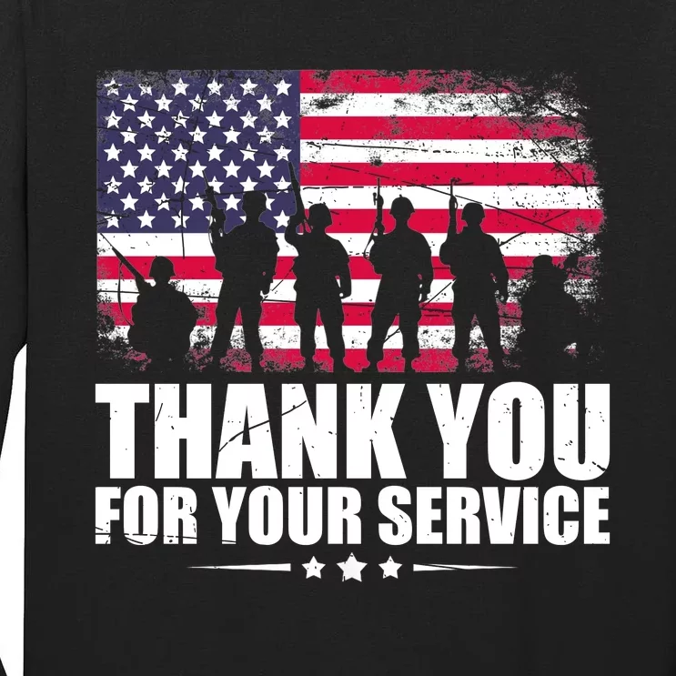 Thank You For Your Service Veteran Day Gift Tall Long Sleeve T-Shirt