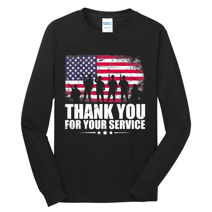 Thank You For Your Service Veteran Day Gift Tall Long Sleeve T-Shirt