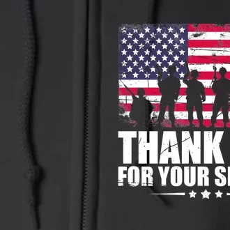 Thank You For Your Service Veteran Day Gift Full Zip Hoodie